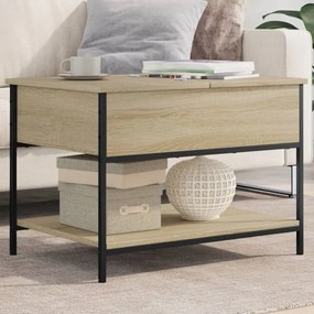 vidaXL Τραπεζάκι Σαλονιού Sonoma Δρυς 70x50x50 εκ. Επ. Ξύλο &amp; Μέταλλο