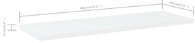 vidaXL Ράφια Βιβλιοθήκης 4 τεμ. Λευκά 60x20x1,5 εκ. από Επεξ.Ξύλο