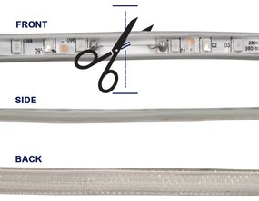 GloboStar® 70504 Slim Ταινία Μονής Σειράς Epistar LED SMD 2835 1m 12W/m 96LED/m 1572lm/m 120° DC 230V Αδιάβροχη IP68 Κόκκινο Dimmable