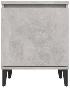 vidaXL Κομοδίνα Γκρι Σκυροδέματος 40 x 30 x 50 εκ. με Μεταλλικά Πόδια