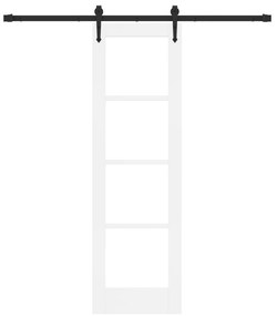 vidaXL Συρόμενη Πόρτα με Εξαρτήματα Λευκή 61x198.5 εκ. Στερεό Ξύλο Πεύκου