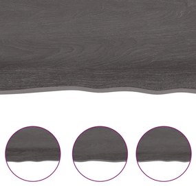 Πάγκος Μπάνιου Σκούρο Καφέ 80x40x(2-6) εκ. Επεξεργ. Μασίφ Ξύλο - Γκρι