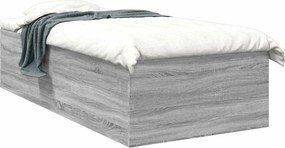 vidaXL Κρεβάτι δαπέδου Γκρι Sonoma 80 x 200 cm Επεξεργασμένο Ξύλο
