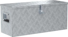 vidaXL Κουτί Αποθήκευσης Ασημί 80 x 30 x 35 εκ. Αλουμινίου