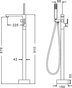 Karag Delos SF28812 Nero - Επιδαπέδια μπαταρία λουτρού