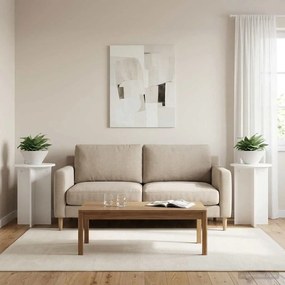 vidaXL Βάση φυτών 2 pcs Λευκό Ø40 x 60 εκ. Επεξεργασμένο Ξύλο