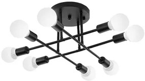 POWERTECH φωτιστικό οροφής HLL-0152, 8x E27, μεταλλικό, μαύρο