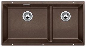 Blanco Subline-U 480/320-U Coffee SILGRANIT™ PuraDur™ Γρανιτένιος Νεροχύτης Υποκαθήμενος με 2 Γούρνες 85,5x46 cm