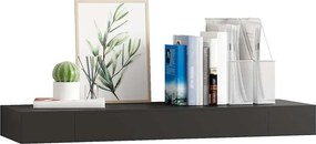 vidaXL Ράφι Τοίχου με Συρτάρι Μαύρο 80 x 25 x 8 εκ. MDF