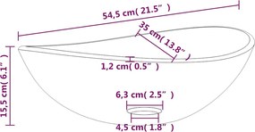 vidaXL Νιπτήρας 54,5 x 35 x 15,5 εκ. Χρώμα Ψημένου