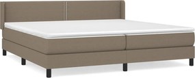 vidaXL Κρεβάτι Boxspring με Στρώμα Taupe 200x200 εκ. Υφασμάτινο