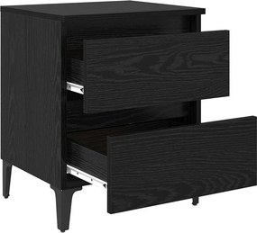 vidaXL Κομοδίνο Μαύρη δρυς 40 x 35 x 50 εκ. Επεξεργασμένο ξύλο