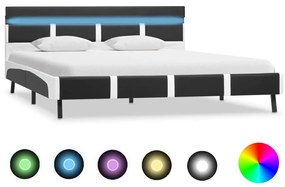 vidaXL Πλαίσιο Κρεβατιού με LED Γκρι 160x200 εκ. από Συνθετικό Δέρμα
