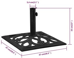 ΒΑΣΗ ΟΜΠΡΕΛΑΣ ΜΑΥΡΗ 47 X 47 X 33 ΕΚ. ΑΠΟ ΧΥΤΟΣΙΔΗΡΟ 317764