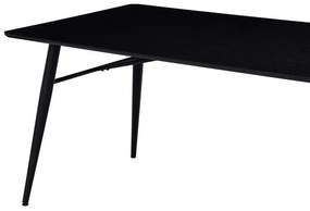 Τραπέζι Riverton 645, Μαύρο, 76x90x200cm, Ινοσανίδες μέσης πυκνότητας, Μέταλλο