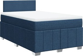 vidaXL Κρεβάτι Boxspring με Στρώμα Μπλε 120x190 εκ. Υφασμάτινο