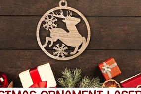 Σετ των 3 Intra απο ξύλο plywood 3mm-4mm πάχος Χριστουγεννιάτικο κοπής με λέιζερ. Χριστούγεννα. Δίασταση 5x5 cm INTRAFABR-38131955