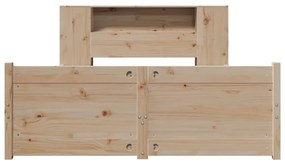 vidaXL Κρεβάτι Βιβλιοθήκη Χωρίς Στρώμα 135x190 εκ Μασίφ Ξύλο Πεύκου