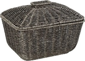 ΚΑΛΑΘΙ ΟΡΘ. ΜΕ ΚΑΠ. SYNTH. RATTAN ΓΚΡΙ 30Χ22Χ23ΕΚ