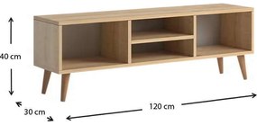 Έπιπλο τηλεόρασης Loren Megapap μελαμίνης χρώμα oak 120x30x40εκ.