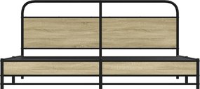 vidaXL Σκελετός Κρεβ. Χωρίς Στρώμα Sonoma Δρυς 193x203 εκ. Μεταλλικό