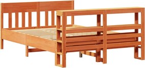 vidaXL Σκελετός Κρεβ. Χωρίς Στρώμα Καφέ Κεριού 135x190 εκ Μασίφ Πεύκο