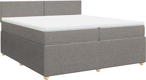 vidaXL Κρεβάτι Boxspring με Στρώμα Taupe 200x200 εκ. Υφασμάτινο