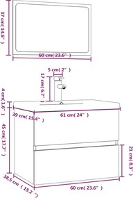 vidaXL Σετ Επίπλων Μπάνιου Γκρι Sonoma Επεξεργασμένο Ξύλο