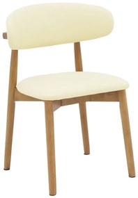 Intrahome Καρέκλα Ubene Intrahome rubberwood και pu σε καρυδί και μπεζ απόχρωση 46x58x79εκ | SKU: INTRAPA-374111163