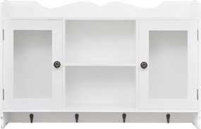vidaXL Ντουλάπι Επιτοίχιο /Βιτρίνα/Ραφιέρα Βιβλίων/DVD/Ποτηριών Λευκό από MDF