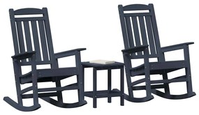 vidaXL Κουνιστή Καρέκλα Κήπου 3 pcs Ναυτικό μπλε 38 x 38 x 46cm