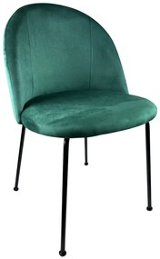 Καρέκλα Τραπεζαρίας ArteLibre TROUTMAN Κυπαρισσί/Μαύρο Βελούδο/Μέταλλο 58x50x80cm