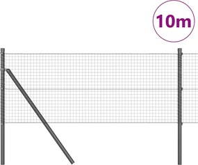 vidaXL Στύλος Περιφράξεων Γκρι 10 x 0,6 μ (25 x 25 mm δίχτυ)