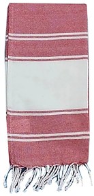 Πετσέτα Θαλάσσης Pestemal Λευκή Φάσα ~280g 90x180cm SummerTiempo 623191 Κόκκινο 42-3171-RED
