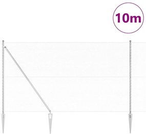 vidaXL Φράχτης με Στήλες. Ασημί 1.6 x 10 m Ατσάλι με επικάλυψη PVC