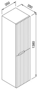 Στήλη μπάνιου κρεμαστή ENZA 35 Ανθρακί 35x35x138 εκ. 35x35x138 εκ.