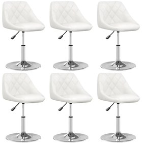 vidaXL Καρέκλες Τραπεζαρίας 6 τεμ. Λευκές από Δερματίνη