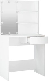 vidaXL Μπουντουάρ με LED Λευκό 74,5 x 40 x 141 εκ.