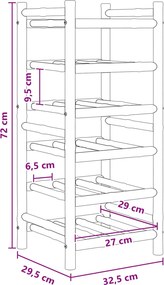 vidaXL Ράφι Κρασιού Φυσικό 32,5 x 29,5 x 72 εκ. Μπαμπού