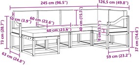 vidaXL Σειρά Καναπέ Εξωτερικού 6 pcs Λευκό και Μπεζ Πολυεστέρας