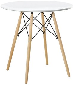 Τραπέζι ArteLibre RAPTOR Λευκό MDF/Ξύλο Φ70x74cm
