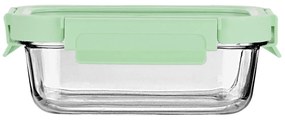 Φαγητοδοχείο Γυάλινο Με Καπάκι Πλαστικό 640ml/18,9x14,5x6,7εκ. Click &amp; Seal Mint Estia 01-26561