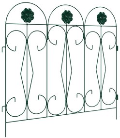 vidaXL Φράχτης Κήπου 5 pcs Πράσινο Ατσάλι