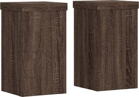 vidaXL Βάσεις Φυτών 2 Τεμ. Καφέ Δρυς 10x10x18 εκ. Επεξεργασμένο Ξύλο