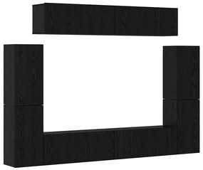 vidaXL Σετ επίπλου τηλεόρασης 8 pcs Μαύρη δρυς 80 x 30 x 30.5 εκ