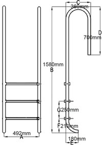 vidaXL Σκάλα Πισίνας με 3 Σκαλοπάτια 120 εκ. από Ανοξείδωτο Ατσάλι 304