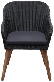 vidaXL Σετ Τραπεζαρίας Κήπου 9 τεμ. Μαύρο από Συνθετικό Ρατάν