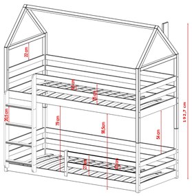 Κουκέτα Σπιτάκι Montessori Axel από μασίφ ξύλο Natural  90×200cm