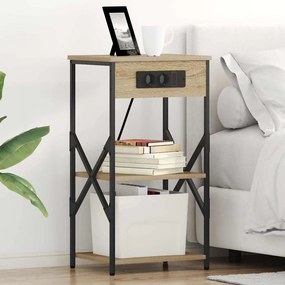 vidaXL Κουτιά Κρεβατοκάμαρας 2 pcs Sonoma Δρυς 41 x 31 x 76 εκ.