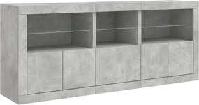 vidaXL Ντουλάπι με LED Γκρι Σκυροδέματος 162x37x67 εκ.